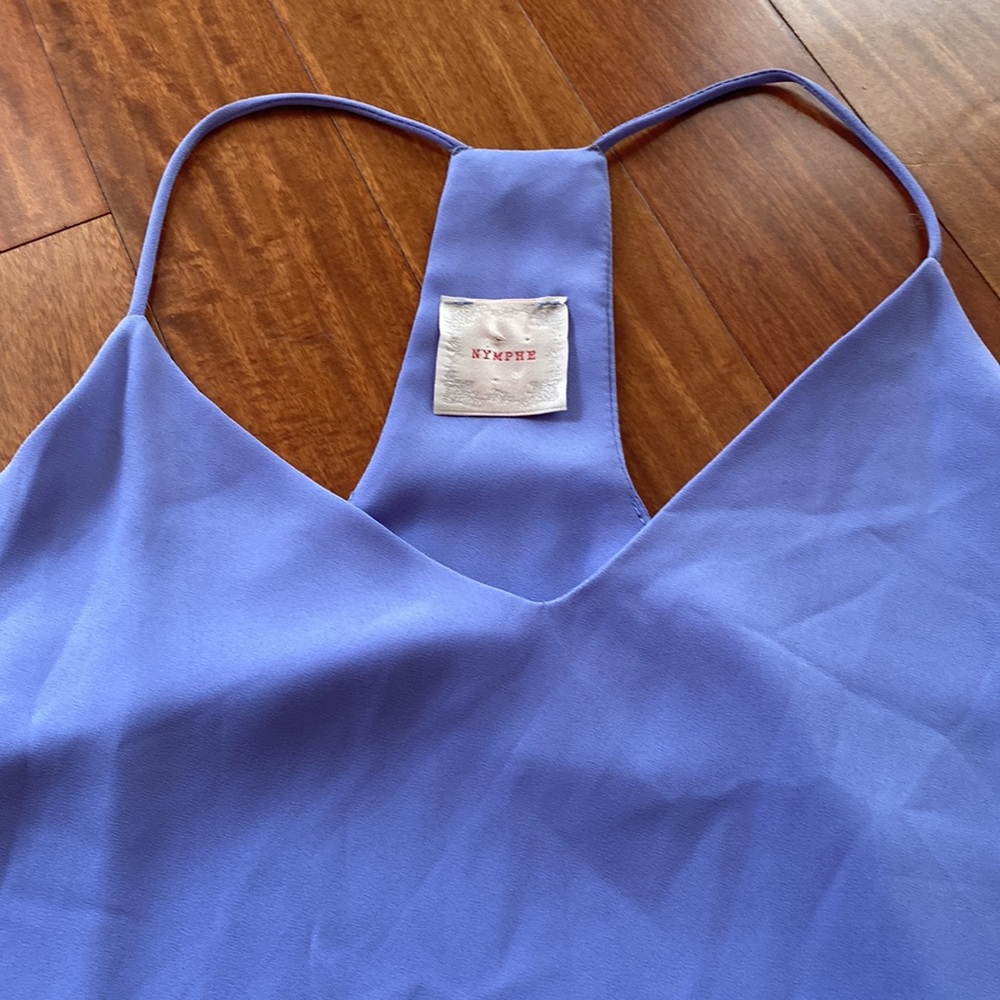 NYMPHE Purple Fully Lined Dressy Tank Top - Sz L